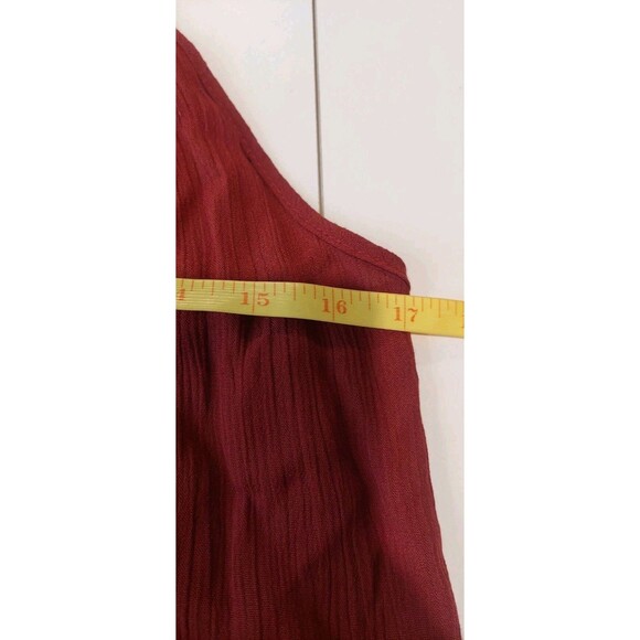 Forever 21 Juniors Size Small Dress Sundress Burgundy Rust Lace Up Rayon - Picture 10 of 12